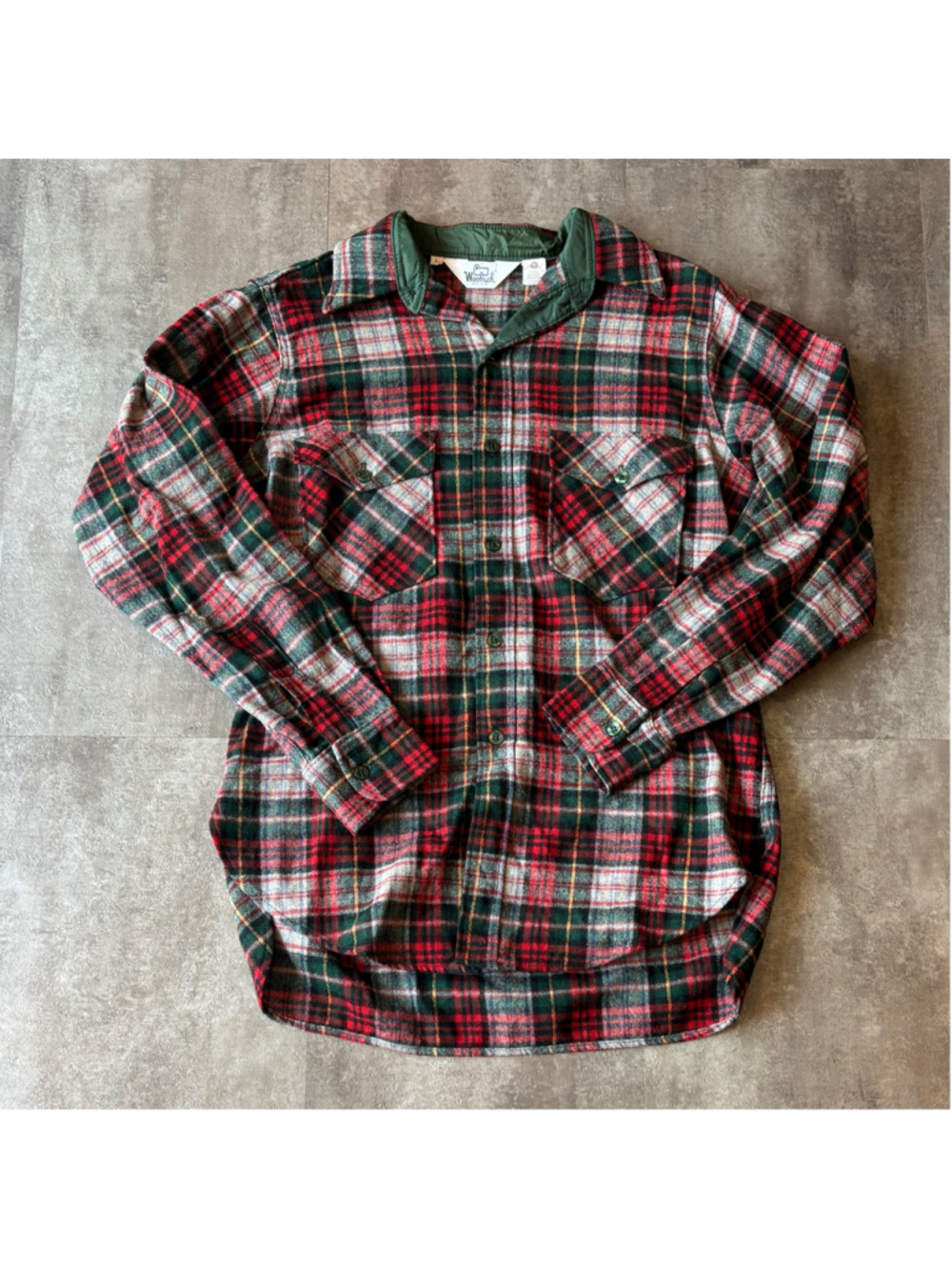Vintage 80s Woolrich Wool Plaid Shirt Mens Large